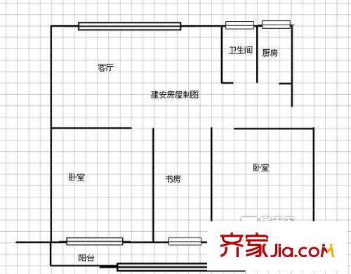 長(zhǎng)重宿舍戶型圖3室1廳 戶型圖 3室1廳1衛(wèi)1廚