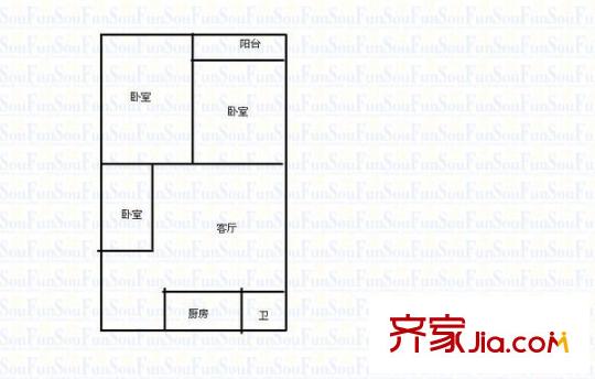 遠大小區(qū)戶型圖3室2廳1衛(wèi)1廚  戶型圖 3室2廳1衛(wèi)1廚