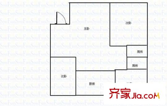鑫天花園戶型圖3室2廳2衛(wèi)1廚 戶型圖 3室2廳2衛(wèi)1廚