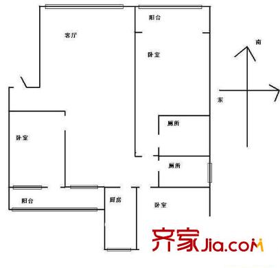 鑫天花園戶型圖3室2廳2衛(wèi)2廚  戶型圖 3室2廳2衛(wèi)1廚