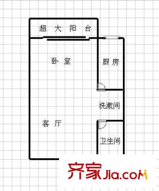 天倫公寓戶型圖1室1廳1衛(wèi)1廚  戶型圖 1室1廳1衛(wèi)1廚