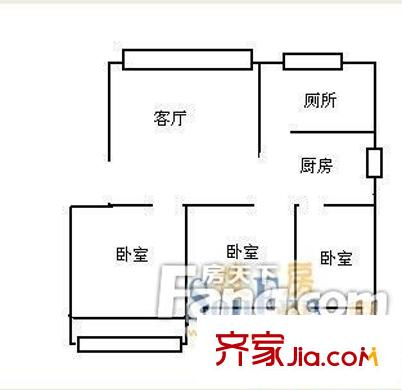 長沙二十一中宿舍戶型圖2室2廳2衛(wèi)1廚 戶型圖 2室2廳1衛(wèi)1廚