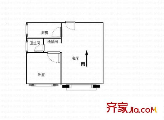 都市晨光戶型圖1室1廳1衛(wèi)1廚  戶型圖 1室1廳1衛(wèi)1廚