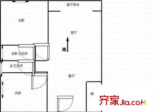 大為時(shí)代家園戶型圖2室2廳1衛(wèi)1廚  戶型圖 2室2廳1衛(wèi)1廚