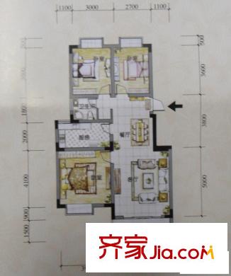 長房東方人家戶型圖3室2廳1衛(wèi)1廚 戶型圖 3室2廳1衛(wèi)