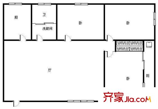 城市花園戶型圖3室2廳2衛(wèi)1廚  戶型圖 3室2廳2衛(wèi)1廚