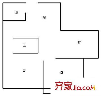 城市花園戶型圖2室2廳1衛(wèi)1廚  戶型圖 2室2廳1衛(wèi)1廚