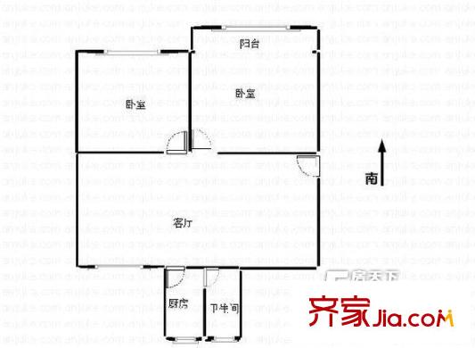 香樟家園戶型圖2室2廳 戶型圖 2室2廳1衛(wèi)1廚