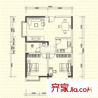 長(zhǎng)城非常生活戶型圖2室2廳2衛(wèi)戶型圖 2室2廳2衛(wèi)1廚