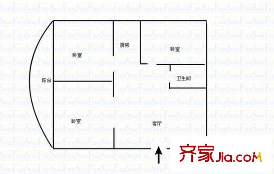 都市先鋒戶型圖3室2廳1衛(wèi)1廚  戶型圖 3室2廳1衛(wèi)1廚