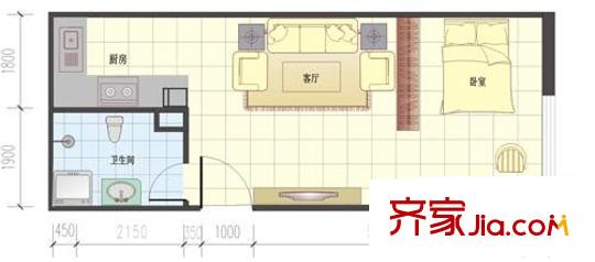 QQ生活館戶型圖1室1廳1衛(wèi)1廚 戶型圖 1室1廳1衛(wèi)1廚