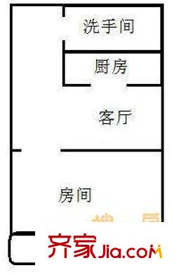 鴻銘中心南苑戶(hù)型圖1室1廳1衛(wèi)1廚 戶(hù)型圖 1室1廳1衛(wèi)1廚