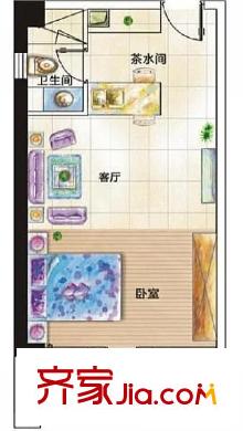 新青年公寓戶型圖1室1廳1衛(wèi)1廚  戶型圖 1室1廳1衛(wèi)1廚