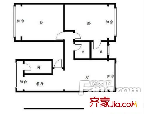 淞雅苑戶型圖2室2廳 戶型圖 2室2廳2衛(wèi)1廚