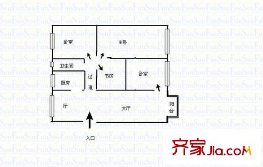 錦泰家園戶型圖4室2廳2衛(wèi)1廚  戶型圖 4室2廳2衛(wèi)1廚