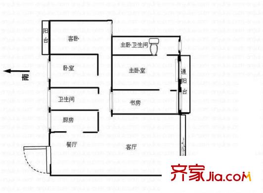 錦泰家園戶型圖3室2廳1衛(wèi)1廚  戶型圖 3室2廳1衛(wèi)1廚