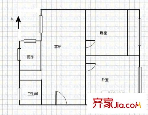 信和苑戶型圖2室1廳 戶型圖 2室1廳1衛(wèi)1廚