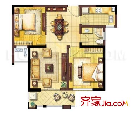 桂花公寓戶型圖2室2廳1衛(wèi)1廚  戶型圖 2室2廳1衛(wèi)1廚
