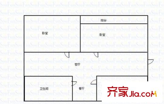 桂花公寓戶型圖2室2廳1衛(wèi)1廚  戶型圖 2室2廳1衛(wèi)1廚