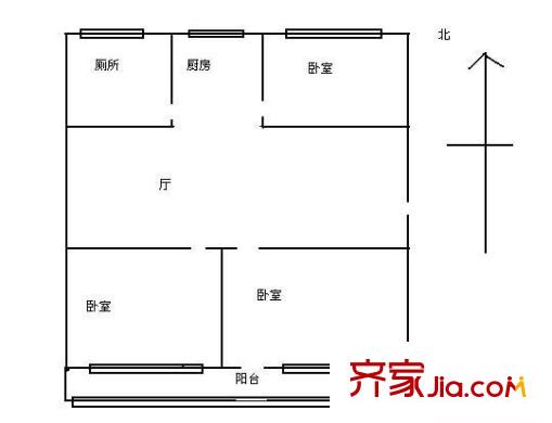 桂花公寓戶型圖3室1廳1衛(wèi)1廚 戶型圖 3室1廳1衛(wèi)1廚