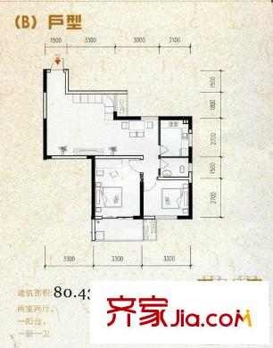 桂花公寓戶型圖2室2廳1衛(wèi)1廚  戶型圖 2室2廳1衛(wèi)1廚