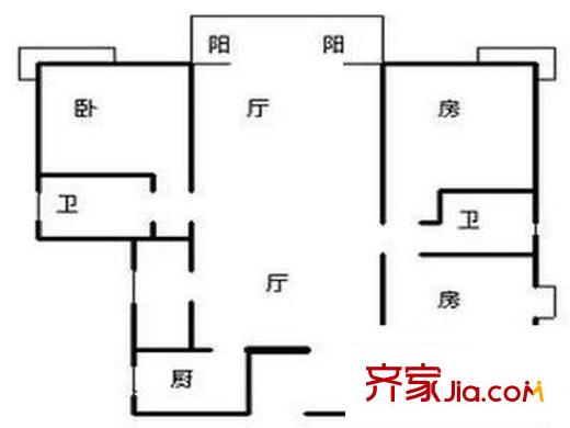 新點(diǎn)苑戶型圖3室2廳2衛(wèi)1廚  戶型圖 3室2廳2衛(wèi)1廚