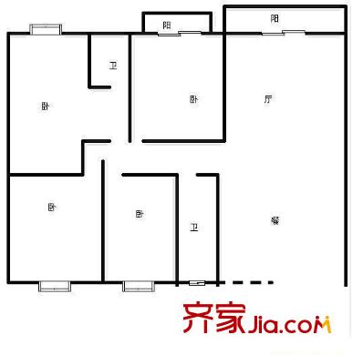 新點(diǎn)苑戶型圖3室2廳1衛(wèi)1廚 戶型圖 3室2廳1衛(wèi)1廚