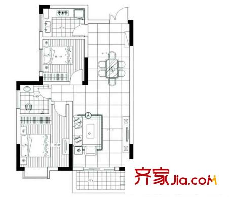 水映青山戶型圖2室2廳         戶型圖 2室2廳1衛(wèi)1廚