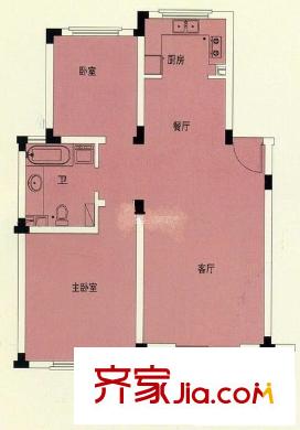 大為時(shí)代家園戶型圖2室2廳2衛(wèi)1廚  戶型圖 2室2廳2衛(wèi)1廚