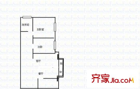 大為時(shí)代家園戶型圖2室2廳1衛(wèi)1廚  戶型圖 2室2廳1衛(wèi)1廚
