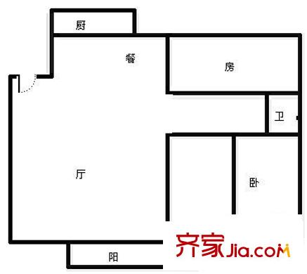 同升湖山莊戶型圖3室2廳1衛(wèi)1廚  戶型圖 3室2廳1衛(wèi)1廚