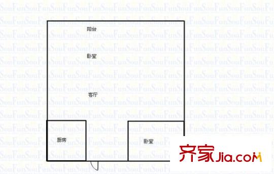 自由.COM戶型圖1室1廳1衛(wèi)1廚 戶型圖 1室1廳1衛(wèi)1廚