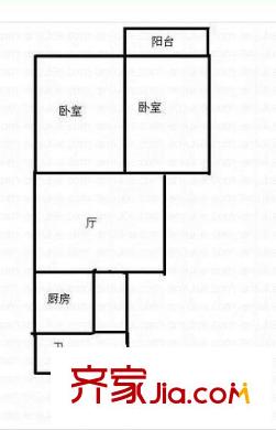 牛婆塘文明社區(qū)戶型圖2室1廳1衛(wèi)1廚 戶型圖 2室1廳1衛(wèi)1廚