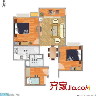 香樟家園 3室 戶型圖