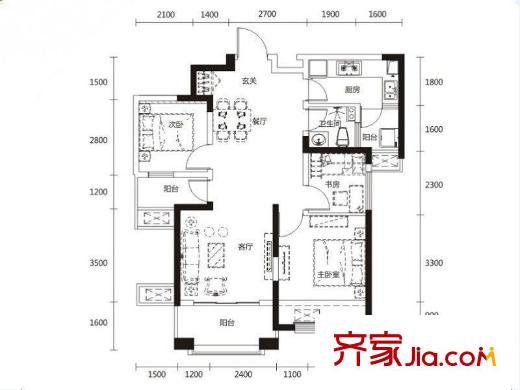香樟家園 4室 戶型圖