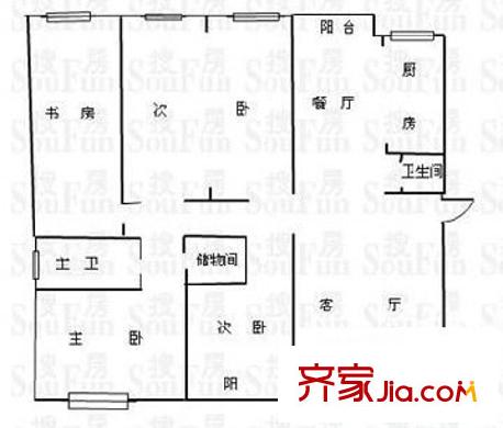 錦源小區(qū)戶型圖3室2廳 戶型圖 3室2廳2衛(wèi)1廚
