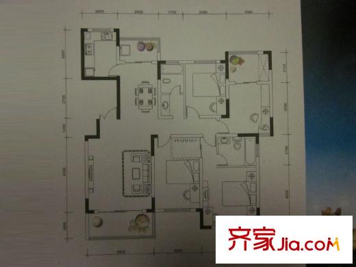 凱樂湘園二期戶型圖4室2廳 戶型圖 4室2廳2衛(wèi)