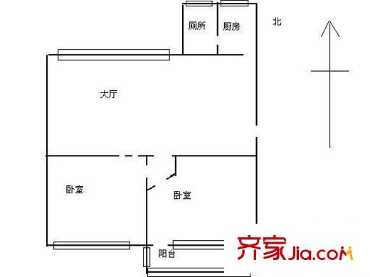 赤崗小區(qū)戶型圖2室1廳1衛(wèi)1廚 戶型圖 2室1廳1衛(wèi)1廚