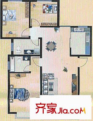 景灣小區(qū)戶型圖3室2廳  戶型圖 3室2廳2衛(wèi)1廚