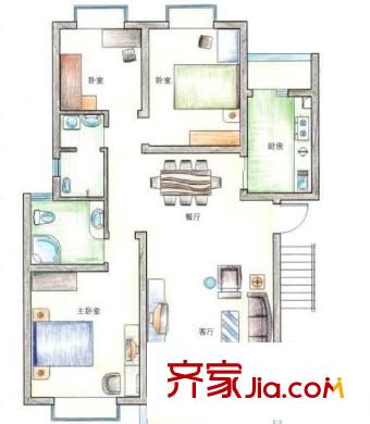 長沙南苑小區(qū)戶型圖4室2廳2衛(wèi)1廚  戶型圖 4室2廳2衛(wèi)1廚