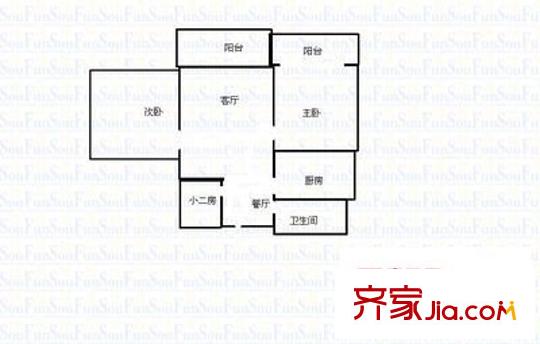 左家塘武警宿舍戶型圖3室2廳 戶型圖 3室2廳1衛(wèi)1廚