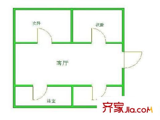 牛婆塘文明社區(qū)戶型圖2室1廳1衛(wèi)1廚  戶型圖 2室1廳1衛(wèi)1廚