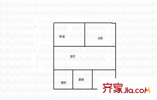 桂花公寓戶型圖3室1廳1衛(wèi)1廚 戶型圖 3室1廳1衛(wèi)1廚