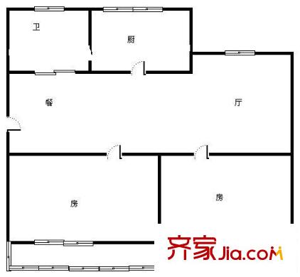 桂花公寓戶型圖2室1廳1衛(wèi)1廚  戶型圖 2室1廳1衛(wèi)1廚