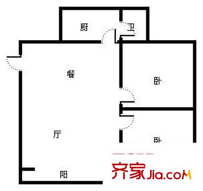 阿彌嶺社區(qū)戶型圖2室2廳 戶型圖 2室2廳1衛(wèi)1廚