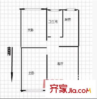 阿彌嶺社區(qū)戶型圖2室1廳 戶型圖 2室1廳1衛(wèi)1廚