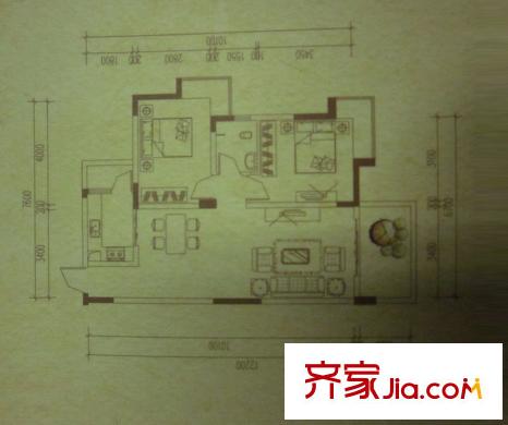 凱樂湘園二期戶型圖2室2廳 戶型圖 2室2廳1衛(wèi)