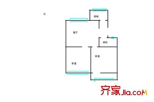 赤崗小區(qū)戶型圖2室1廳1衛(wèi)1廚  戶型圖 2室1廳1衛(wèi)1廚