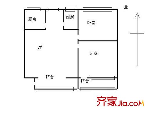 赤崗小區(qū)戶型圖2室2廳1衛(wèi)1廚  戶型圖 2室2廳1衛(wèi)1廚