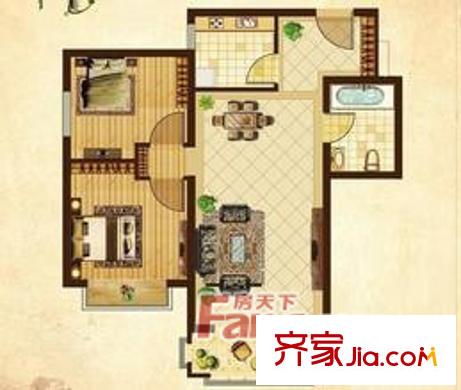 龍吉灣戶型圖2室2廳 戶型圖 2室2廳1衛(wèi)1廚